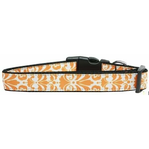 Mirage Pet Products Damask Orange Nylon Dog CollarExtra Small 125-208 XS